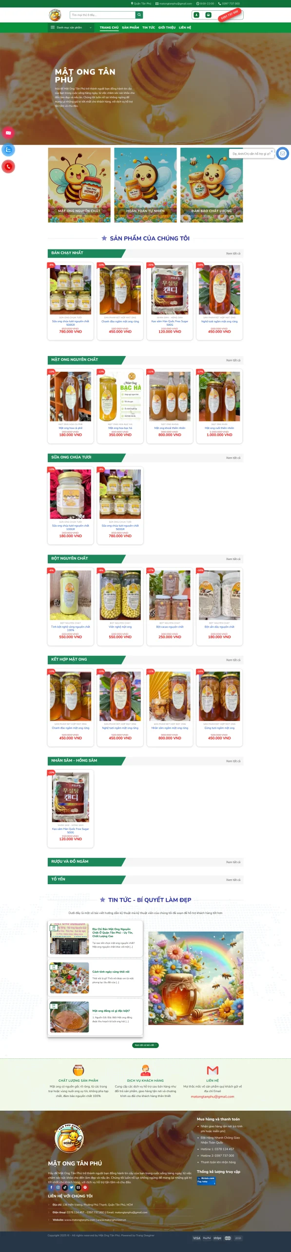 Theme WordPress cửa hàng bán mật ong 02 1 Matongtanphu.com