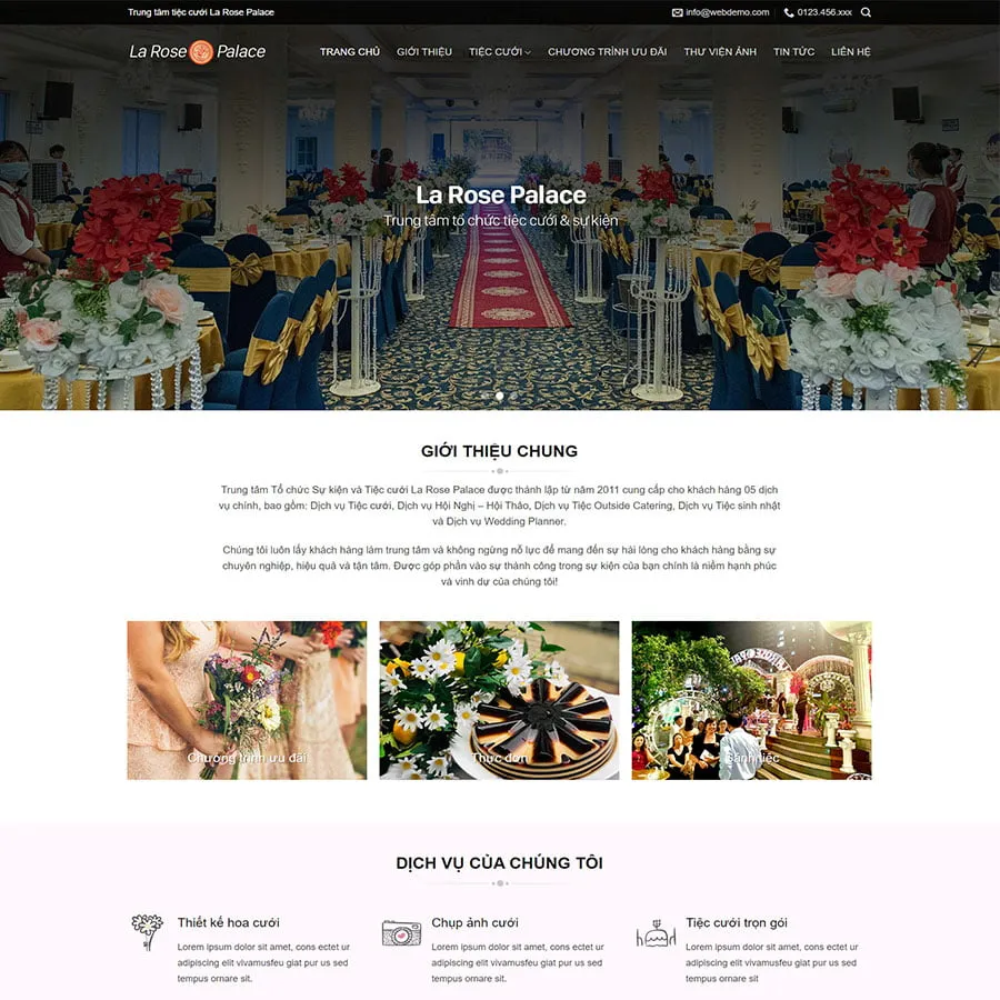 Theme WordPress nhà hàng tiệc cưới 1 Theme WordPress nhà hàng tiệc cưới